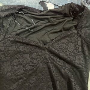 Black flower print dress